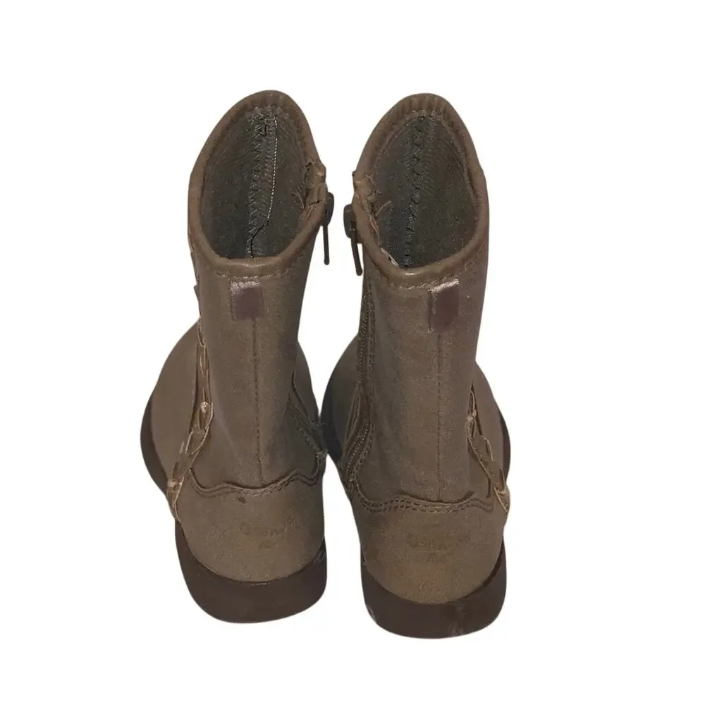OshKosh B'gosh Veruca-G Toddler Girls Combat Boots Size 8 Taupe‎